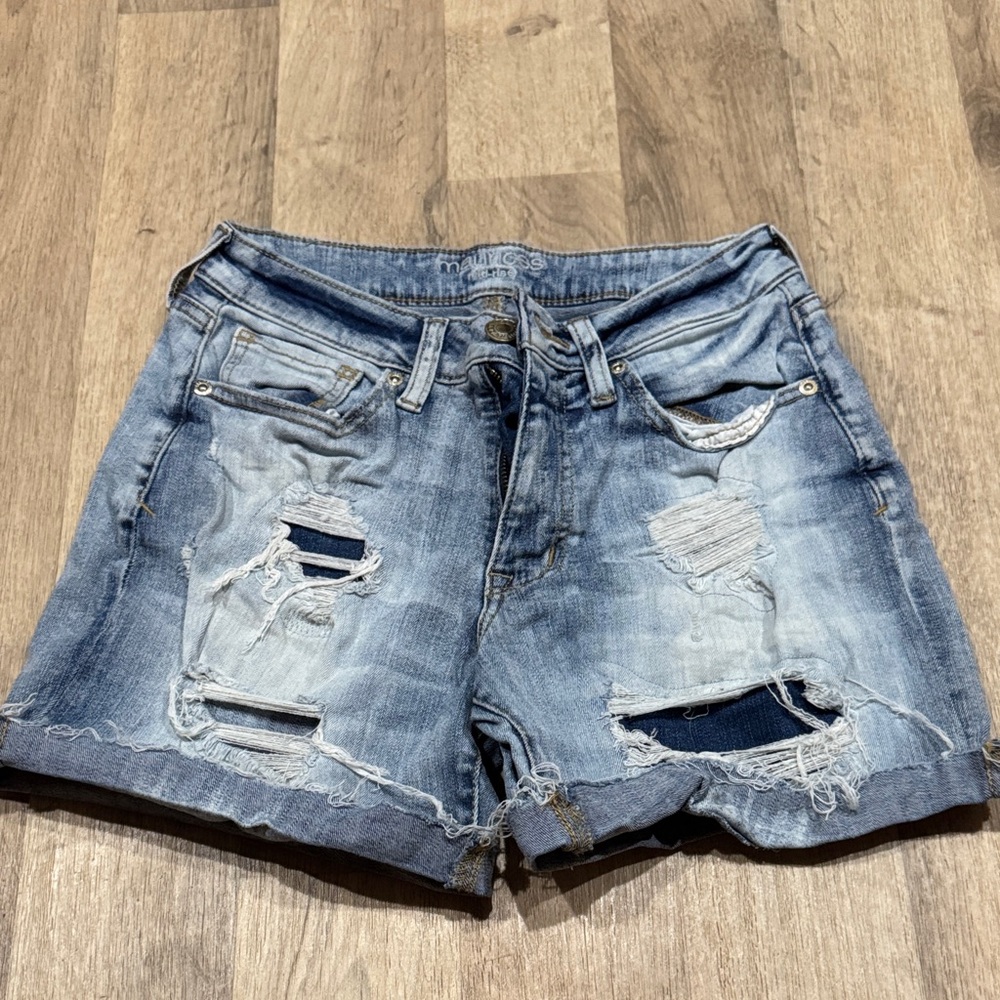 Maurices Light Blue Distressed Jean Shorts